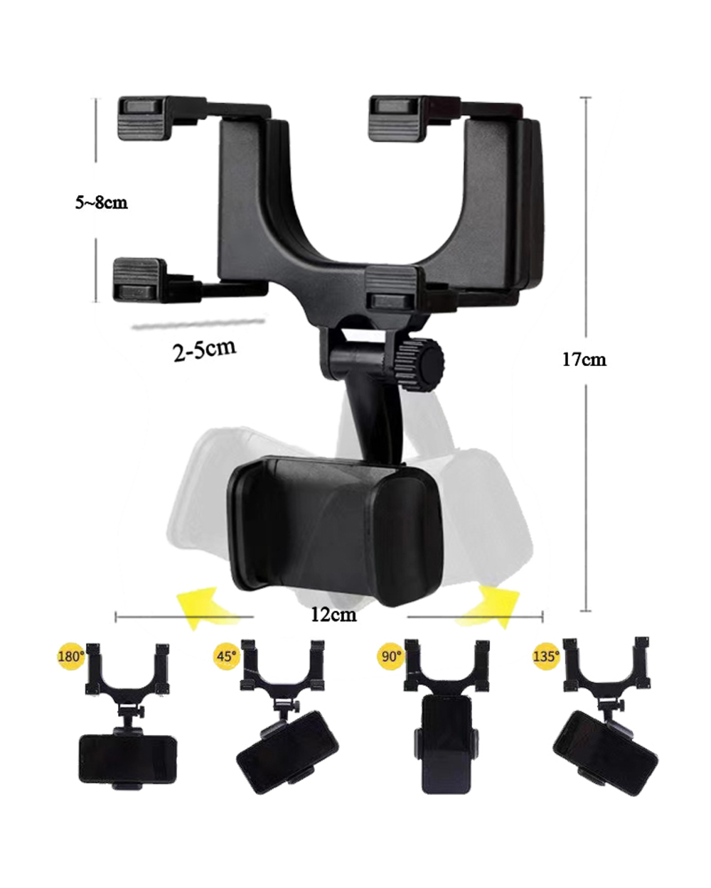 ROTATABLE AND RETRACTABLE CAR PHONE HOLDER