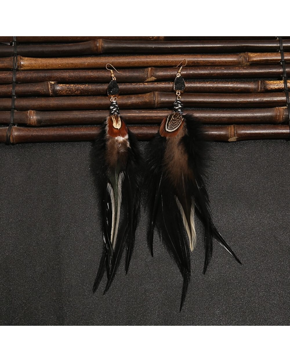 Native boho feather earringCrystal Jewel earringsearrings for womenBohemia front-3