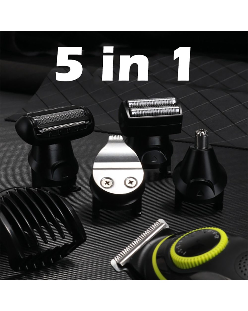 Kemei Hair Trimmer Household Electric Hair Clippers Multifunctional Rechargeable Shaver Led Display 5 In 1 Cutter Heads front-3