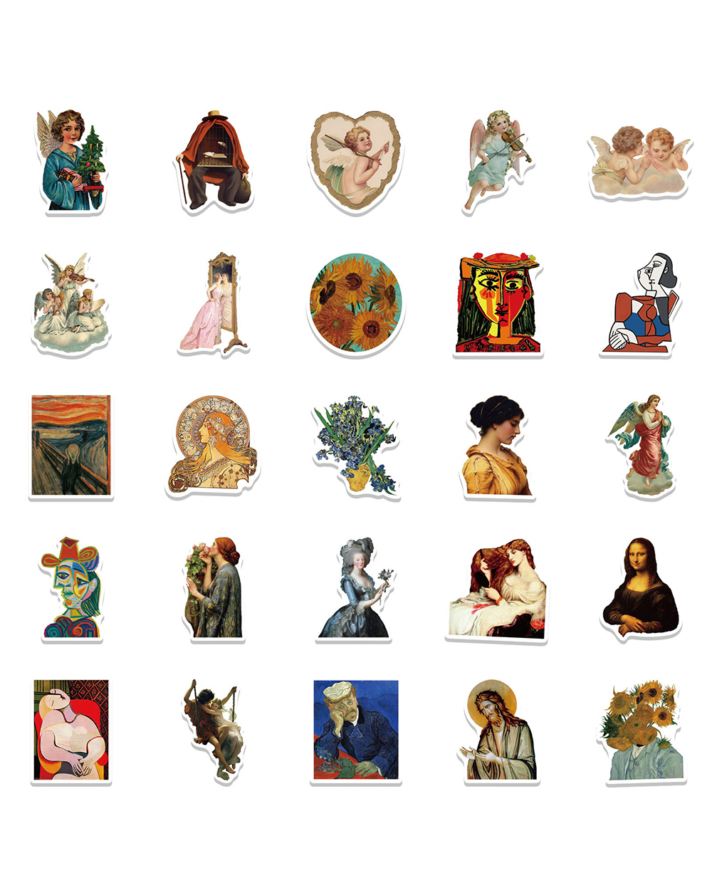 10/30/50PCS Classic Artist Famous Paintings Stickers DIY Motorcycle Travel Luggage Skateboard Cartoon Decal Sticker for front-3