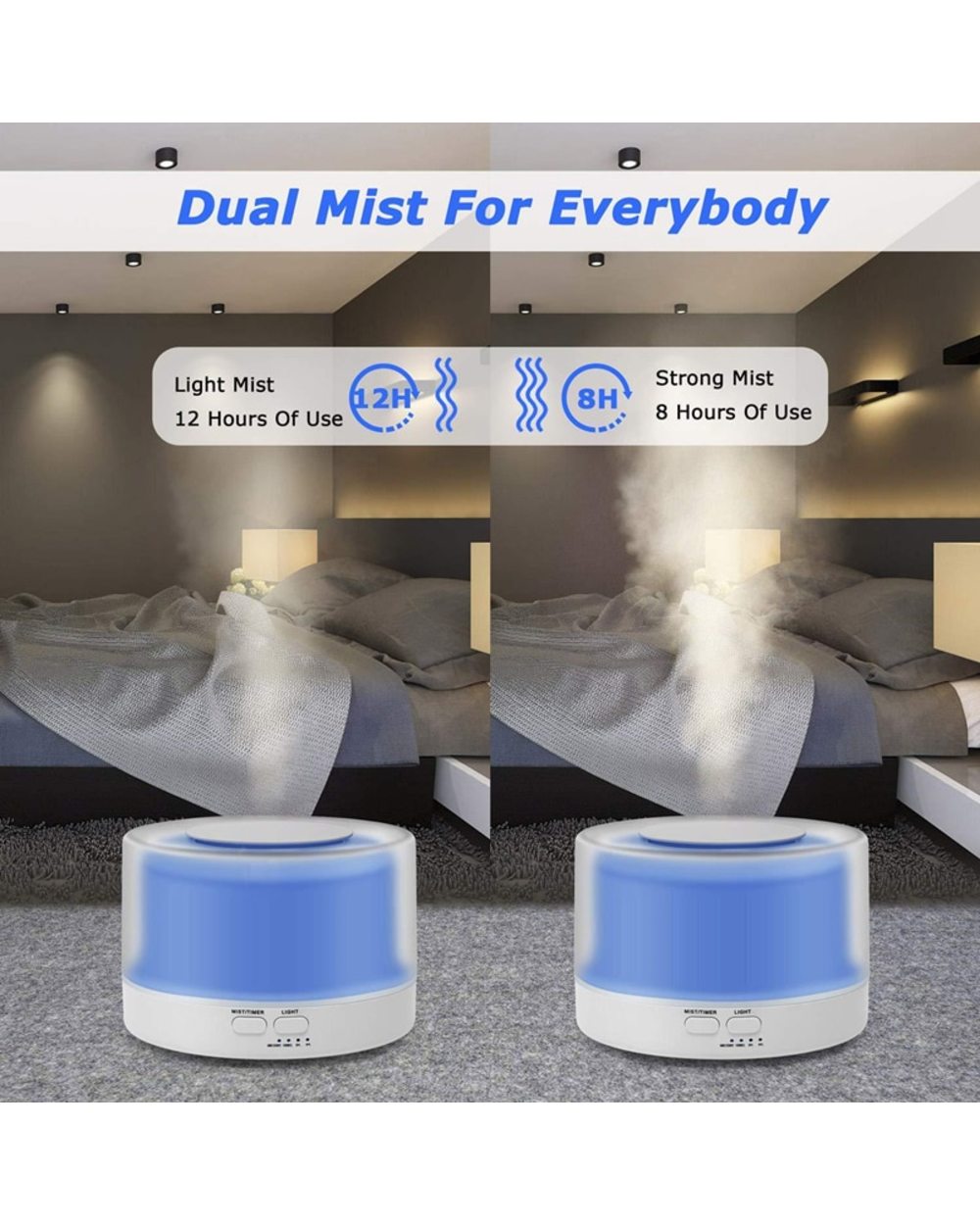 500Ml Electric Aroma Diffuser Essential Oil Diffuser Air Humidifier Ultrasonic Remote Control Color Led Lamp Mist Maker front-1