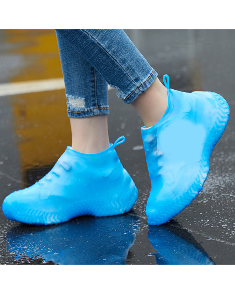 Boots Non-slip Waterproof Shoe Cover Silicone Material Unisex Shoes Protectors Rain Boots for Indoor Outdoor front-1