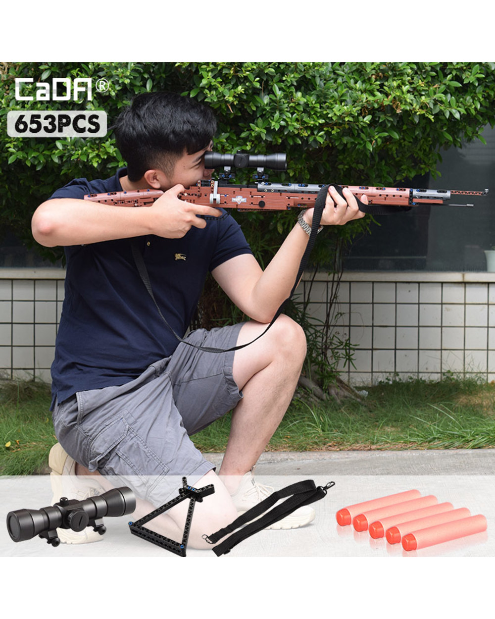 Military WW2 Weapon 98K Desert Eagle Submachine Models Building Blocks Compatible For Pistol GUN Blocks Toys front-0
