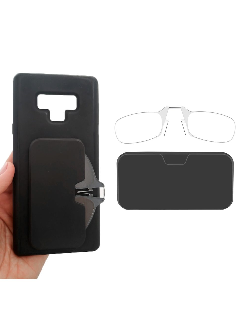 Nose Clip Reading Glasses Without Temples Men Tr90 Focus Plus Portable Foam Nose Glasses Transparent Eyeglasses In Case front-5