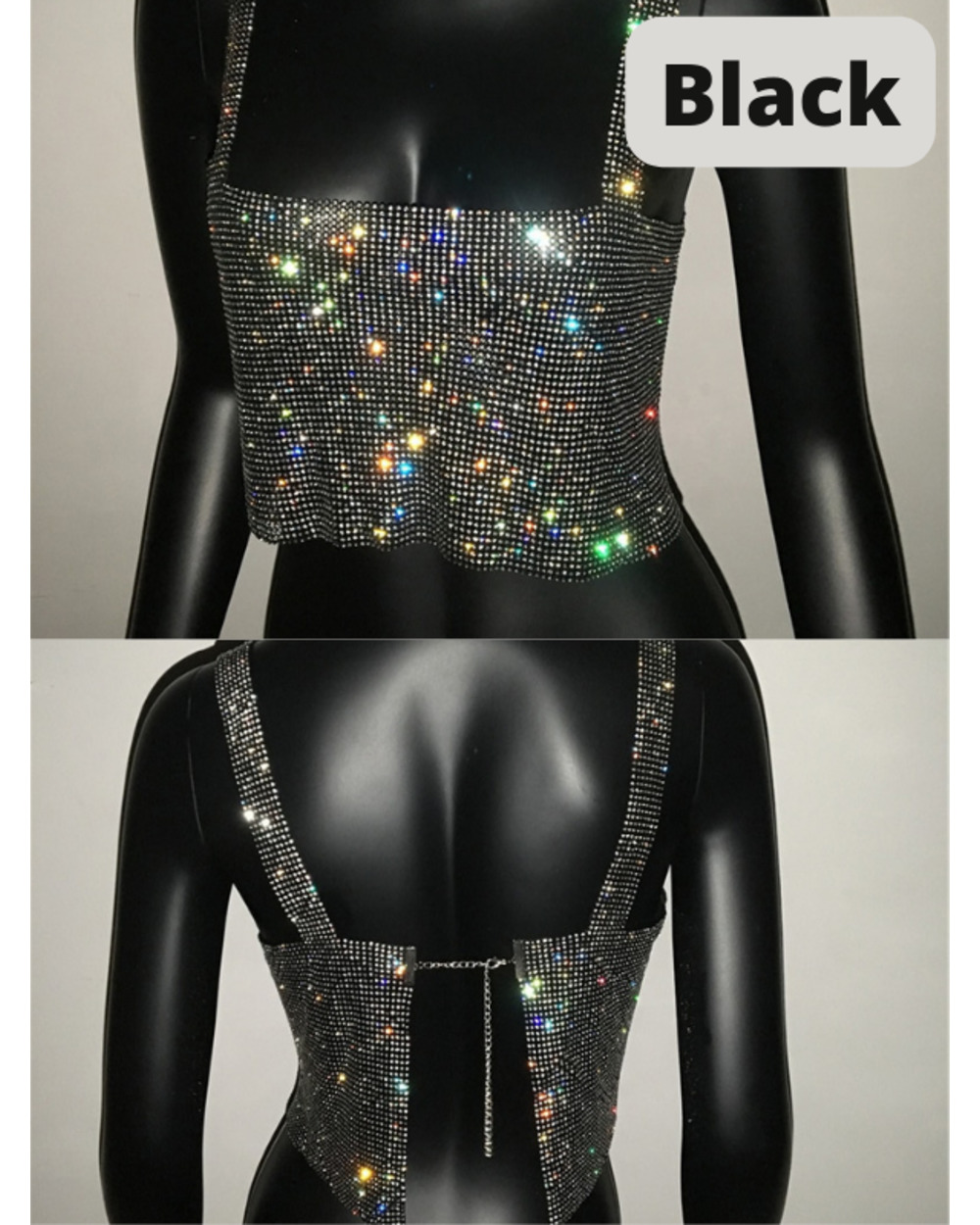 BLING RHINESTONES PARTY CROP TOP front-2