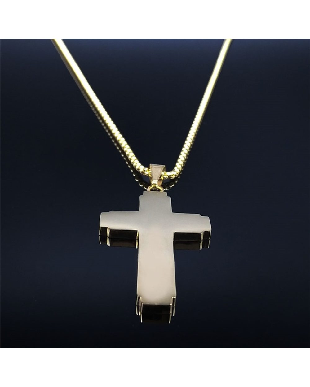 Christian The Lord's Prayer Bible Cross Necklace front-2