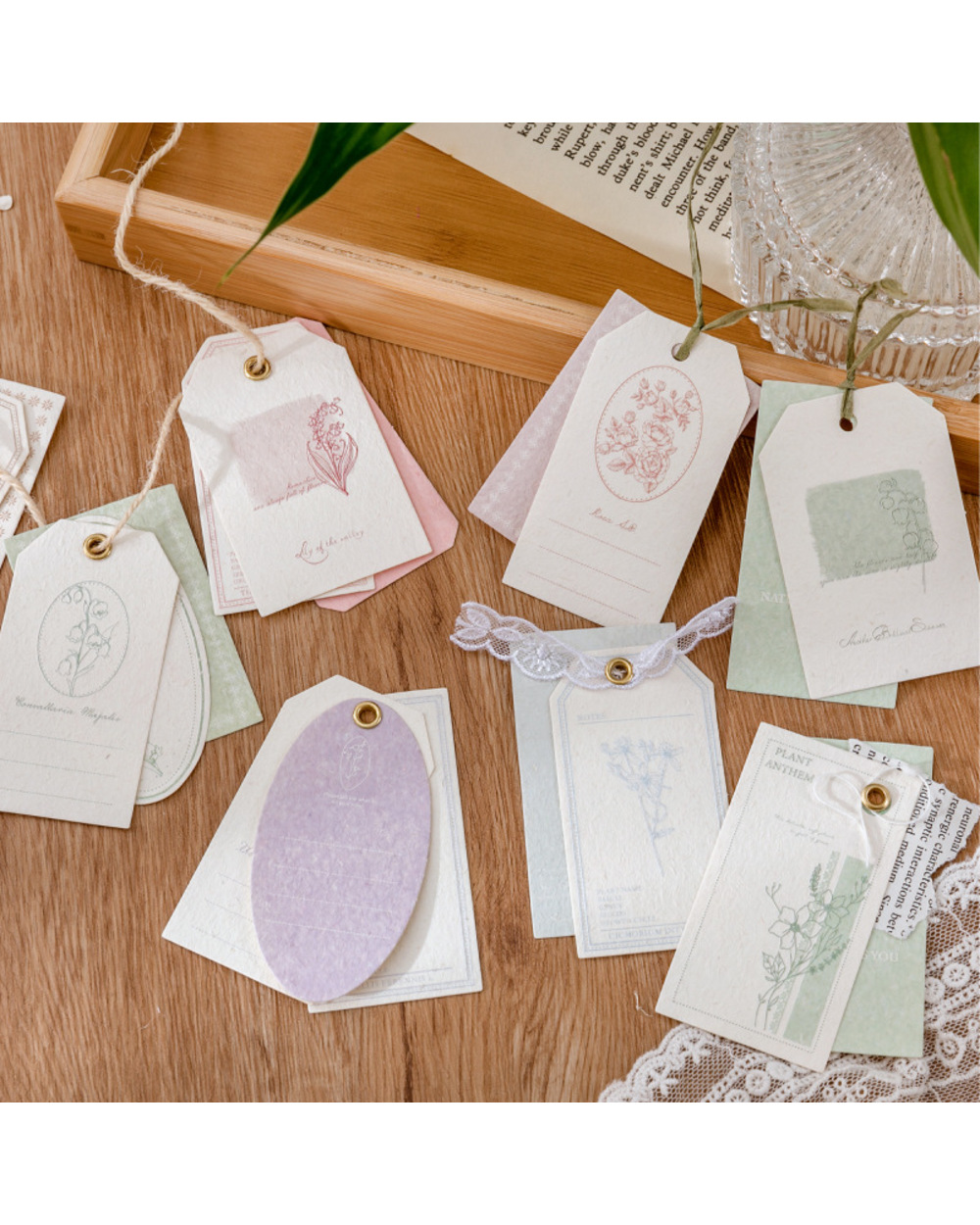 30 Pcs Herbal Paper Matchbox Material Paper Flower Memo Pad Decorative Stationery Scrapbooking Diary Album Lable Journa front-4