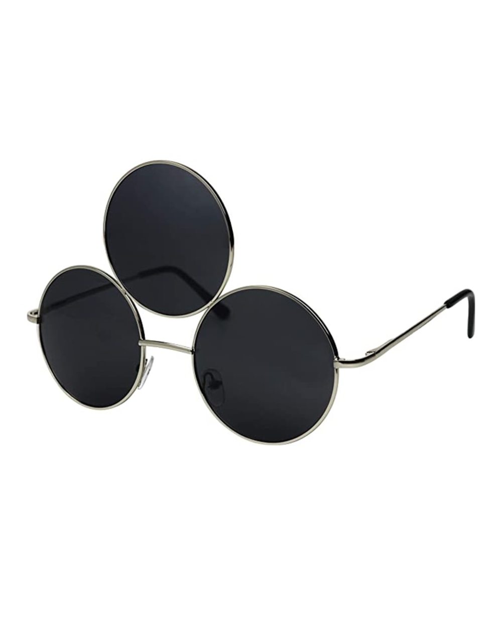 2022 New Third Eye Round Sunglasses Women/Men Reflective Mirrored Black Lens Sun Glasses Three Lenses Eyewear Shades Uv front-4