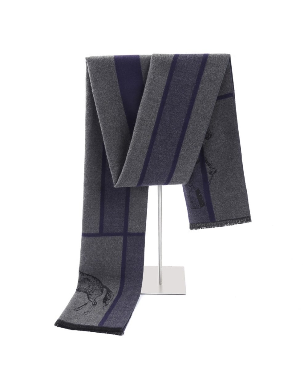 Fashion Vintage Cashmere Scarf Men Brand Designer Scarves Long Wraps Retro Shawl Pashminas Bandanna Foulard Female Bufa front-5