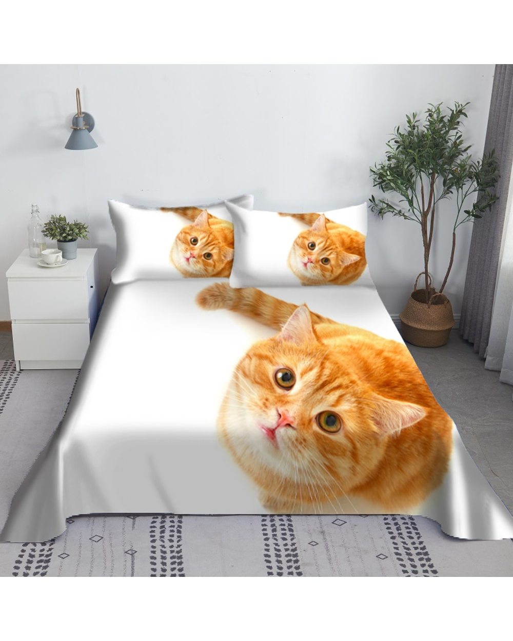 German Shepherd Animal Dogs Polyester Bed Flat Sheet With Pillowcase Bedding front-3