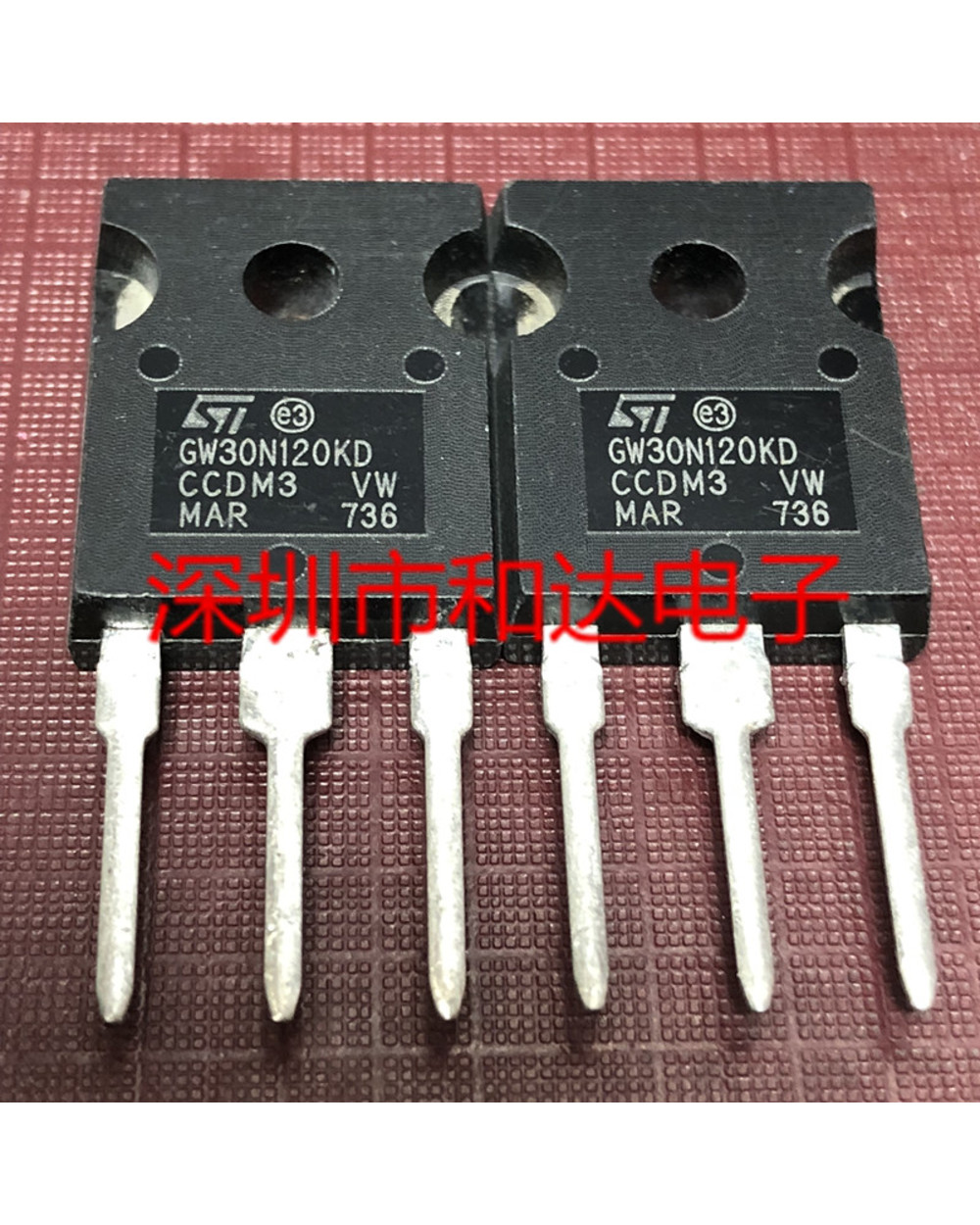 (5 Pieces) Stgw30nc60w Gw30nc60w To-247 600V 60A / Gw30n120kd Stgw30n120kd 1200V 30A / Gw50nb60m Stgw50nb60m 600V 50A T front-2