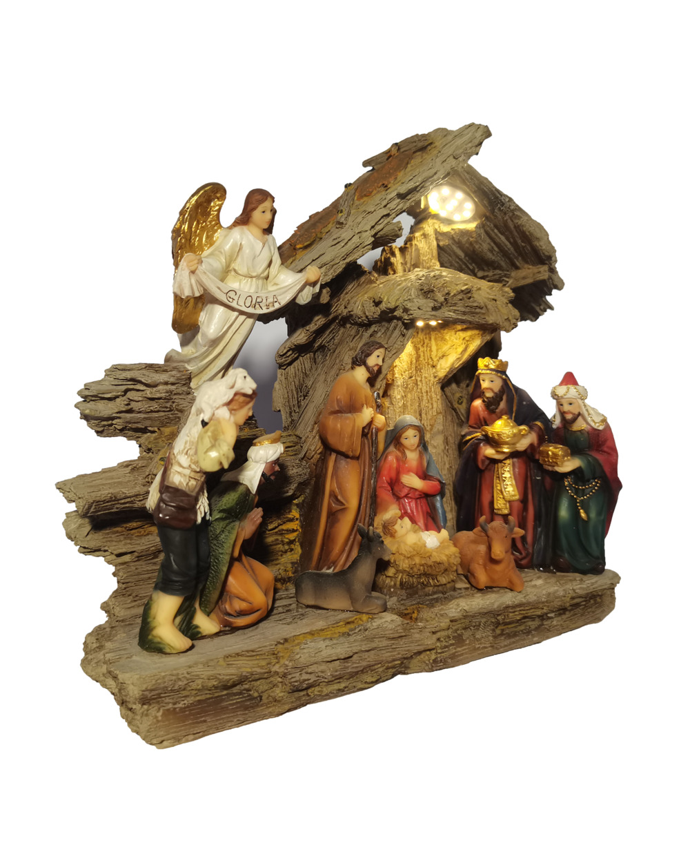Nativity Scene SET Christmas Gift Holy Family Statue Baby Jesus Manger Catholic Figurine Xmas Ornament Home Decor front-2
