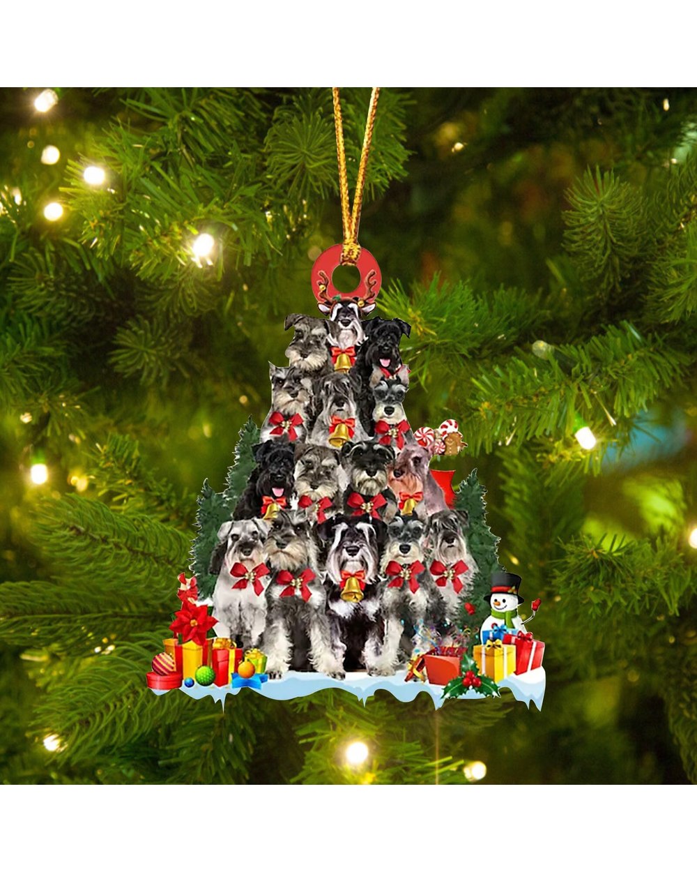 Christmas Dog Ornament Decorations Many Cute Dogs Christmas Tree Hanging Ornaments Xmas Tree Shape Puppy Decor Pendant front-3