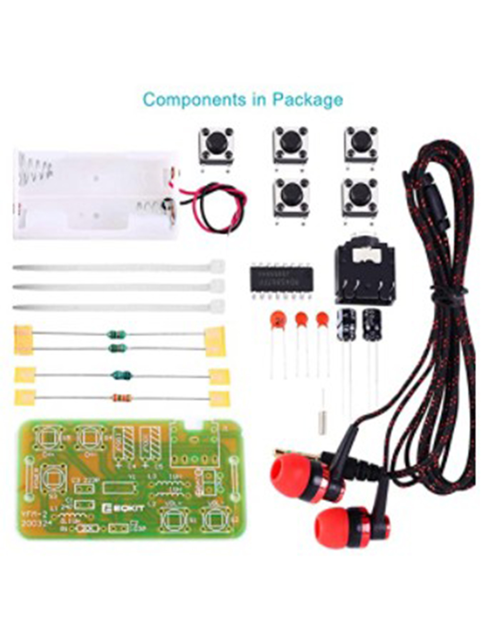 Diy Kit Fm Stereo Radio Module W/ Headset Adjustable 76-108Mhz Yfm-2 Wireless Receiver Dc 3V For Soldering Practice Ele front-5