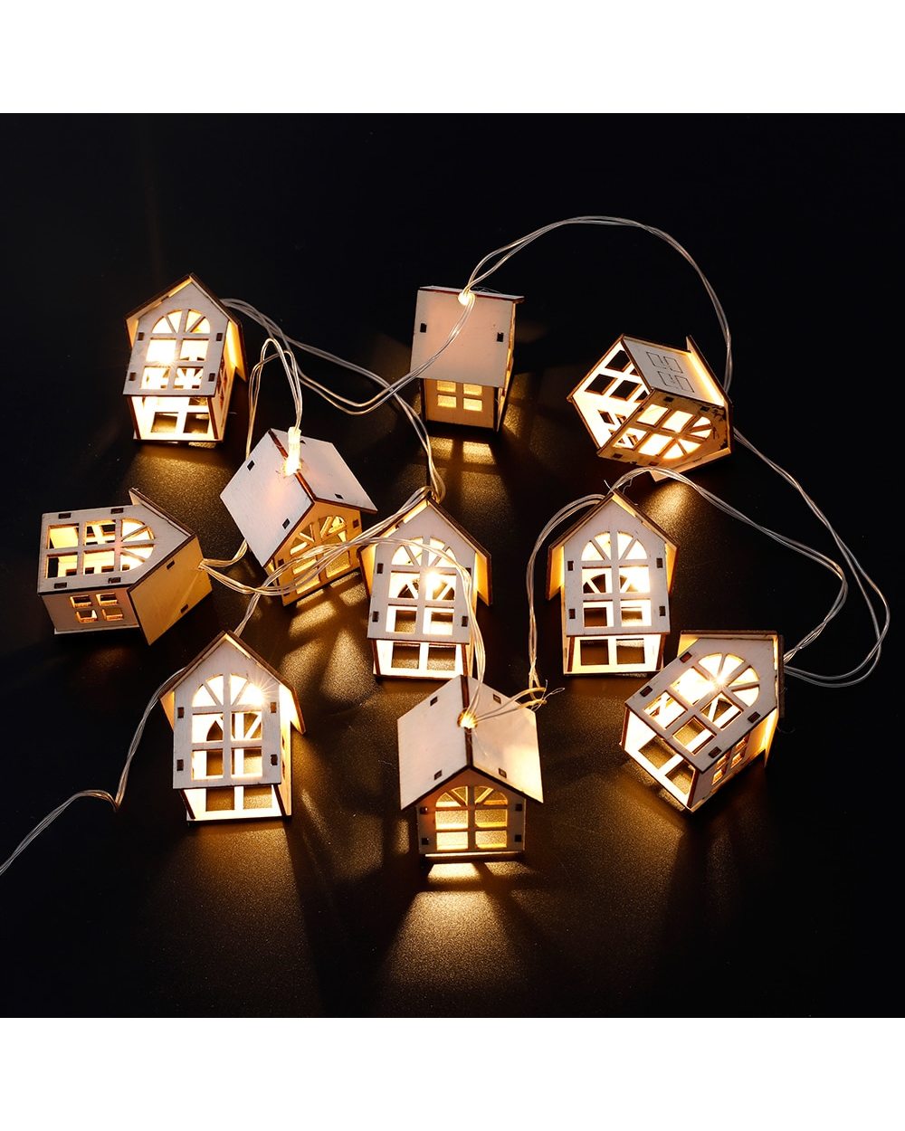 2M 10 LED Christmas Tree House Style Fairy Light String Heart Shaped Wedding Natal Garland Christmas Home Decorations front-0