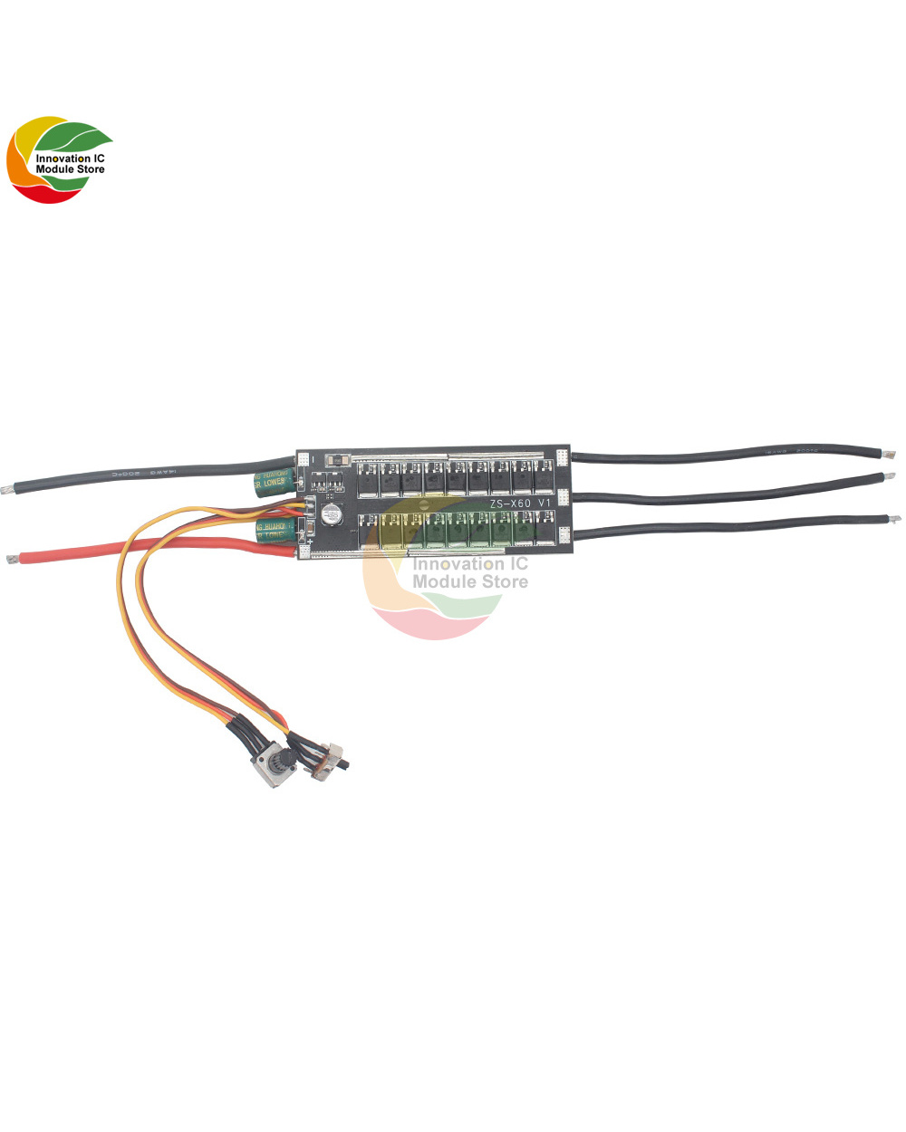 Dc6-24V 1000W Bldc Three-Phase Dc Brushless Hallless Driver Board With Forward Reverse Switch Plc0-5V Analog Input Cont front-2