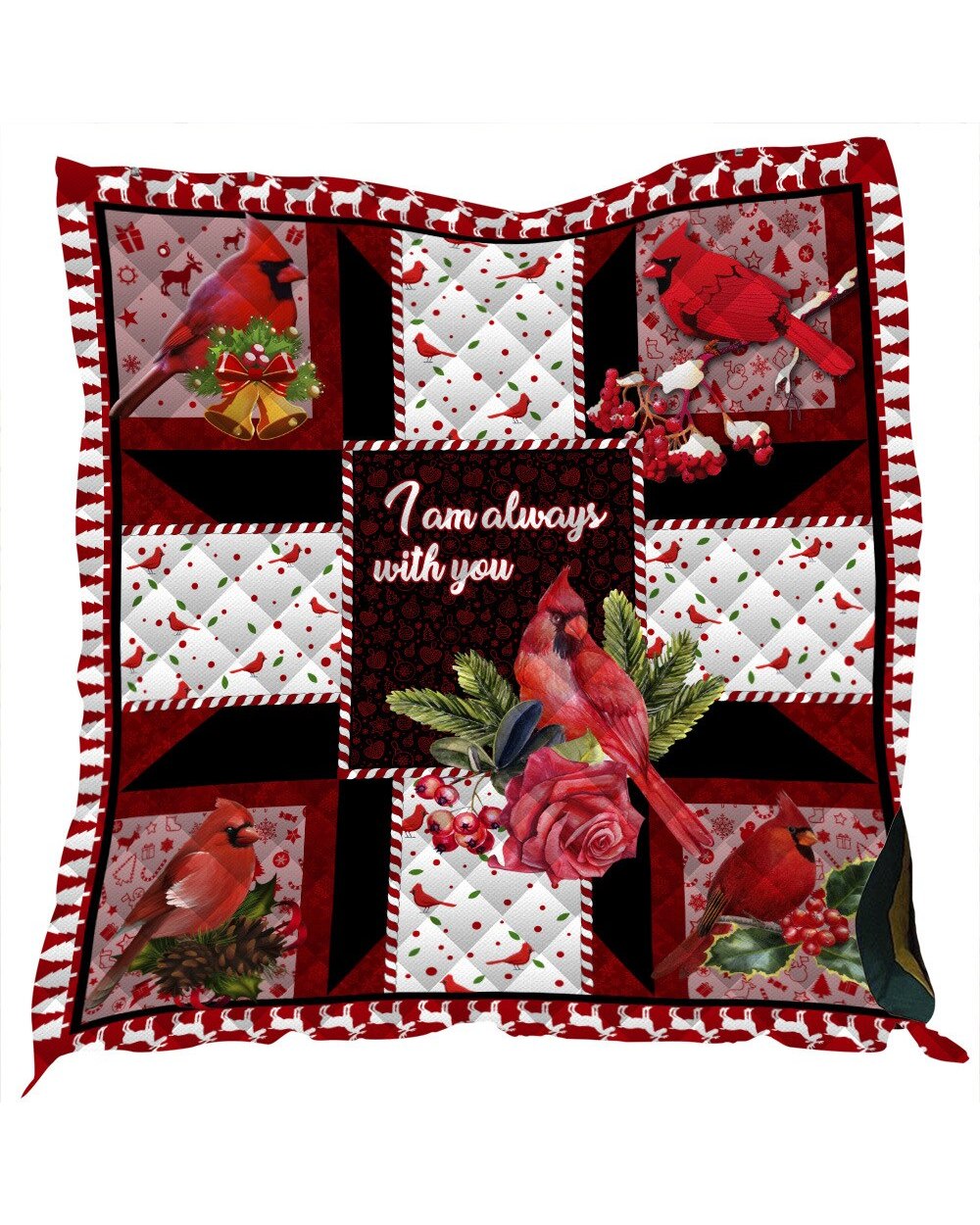 3D Printed Cardinals Quilt Blanket Kids Adult Bedding Throw Soft Warm with All Season Cotton Quilt Droppshiping front-1