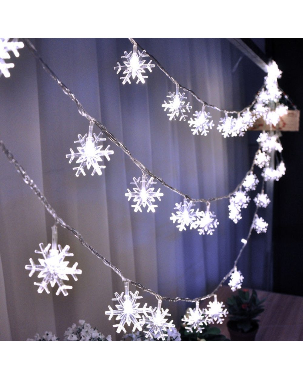 2M 3M 20 Leds Christmas Tree Snow Flakes Light String Fairy Light Xmas Party Home Wedding Garden Christmas decorations front-0