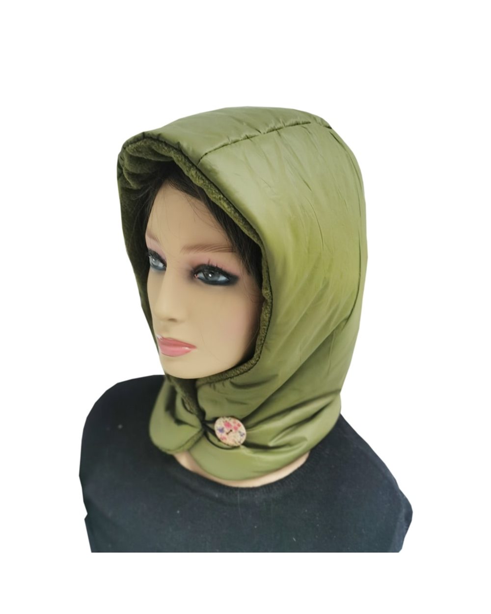 Fashion Ultralight Outdoor Down Hat Women Waterproof Light Winter Puff Neck Warm Windproof Hood Ear Covering Cap front-3