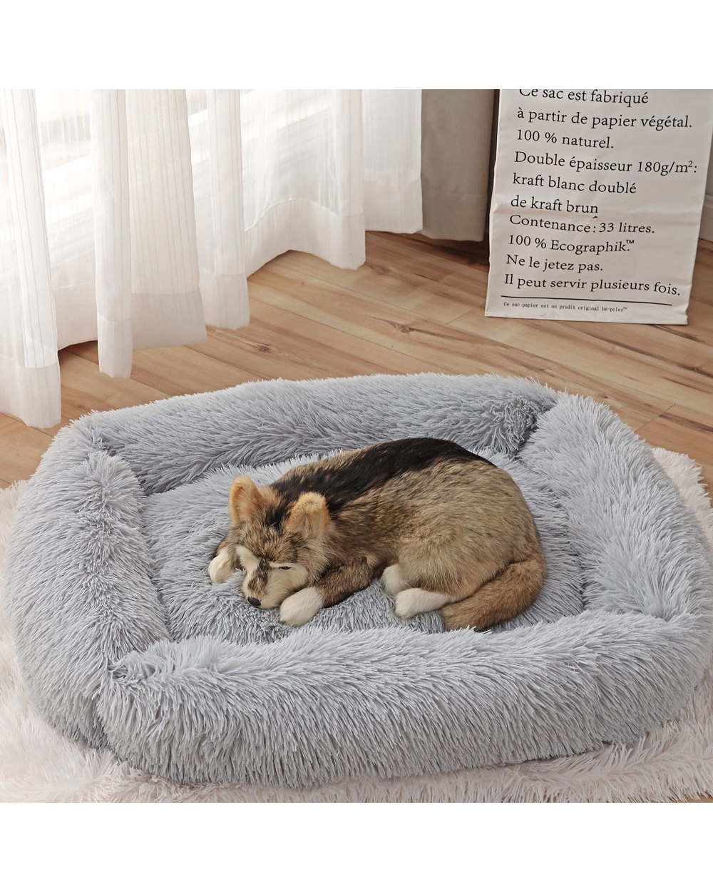 Square Super Soft Dog Bed Warm Plush Cat Mat Dog Beds For Large Dogs Puppy Bed Nest Long Plush Pet Warm Sleeping Mats front-0