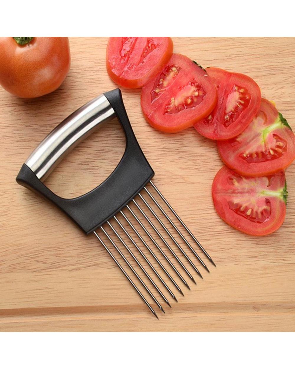 Food Slice Assistant Steel Onion Slicer Fruit Vegetables Cutter Holder Home Kitchen Gadgets Multifunction Chopper Easy front-0