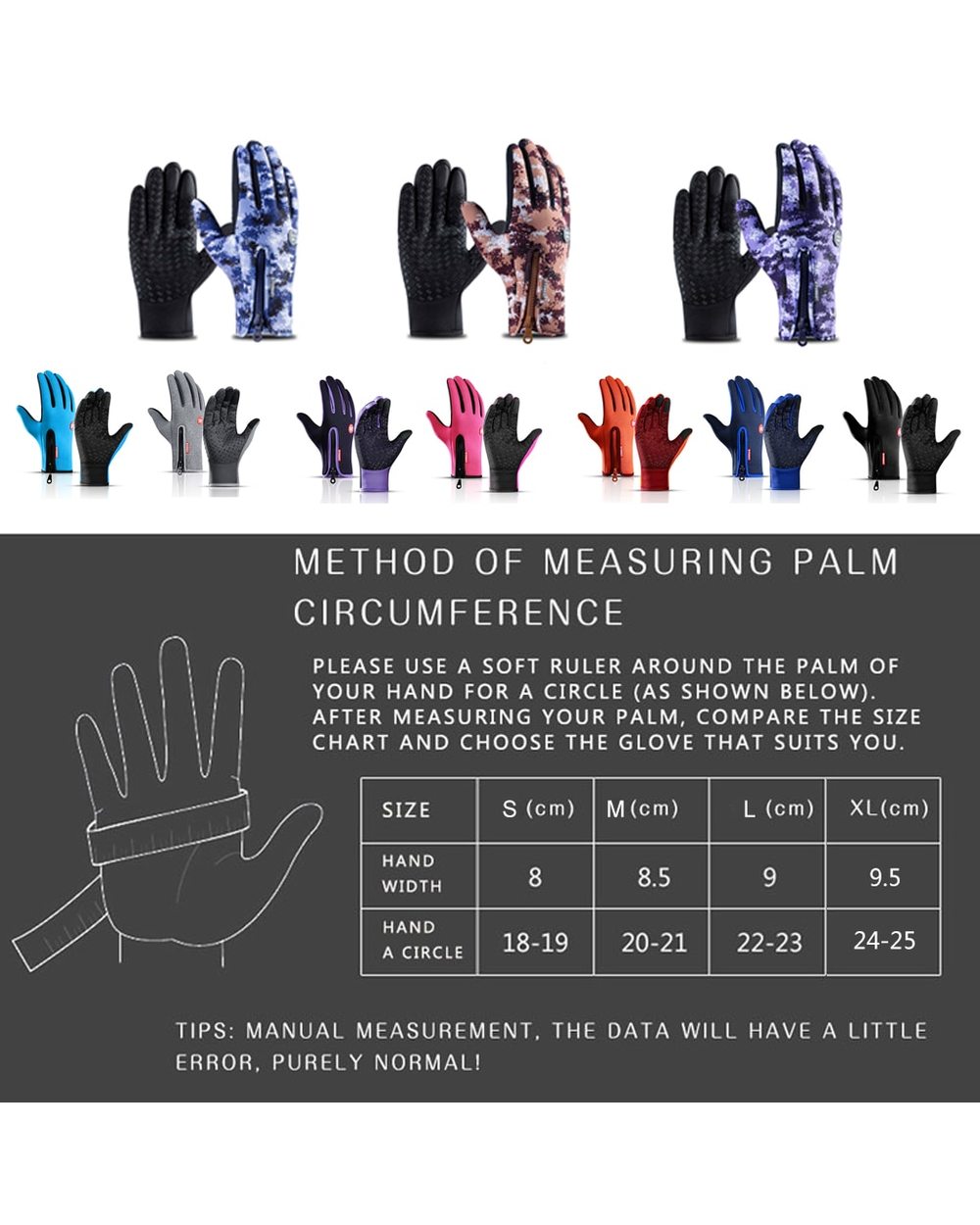 - WorthWhile Winter Cycling Gloves Bicycle Warm Touchscreen Full Finger Gloves Waterproof Outdoor Bike Skiing Motorcycle front-5