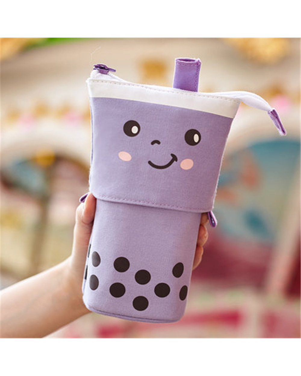Creative Retractable Pencil Case School Stationery Storage Bag Wave Point Kawaii Pen Case Cute Pen Holder Gifts For Kid front-5
