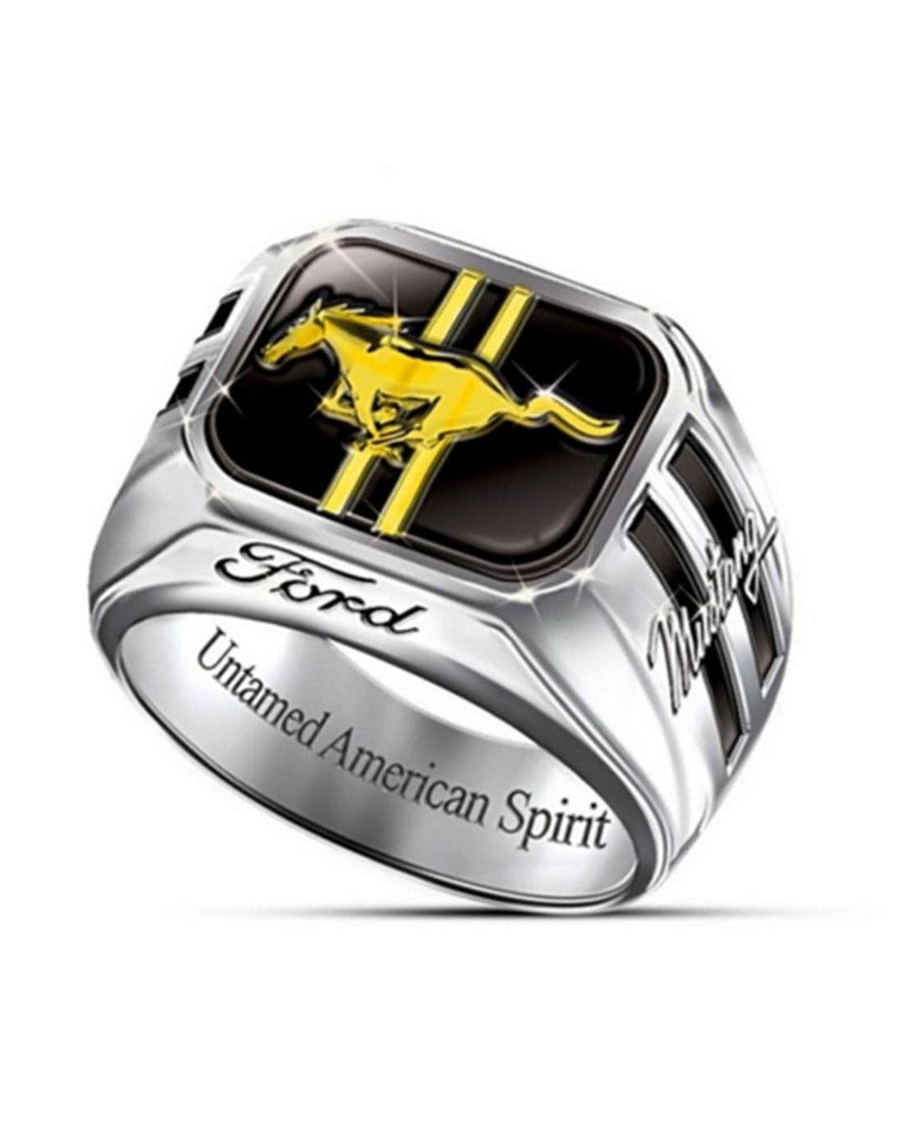 Wild Horse Rings For Men Punk Fashion Jewelry Ford Mustang Wedding Band Mens Accessory Party Gift Ring front-0