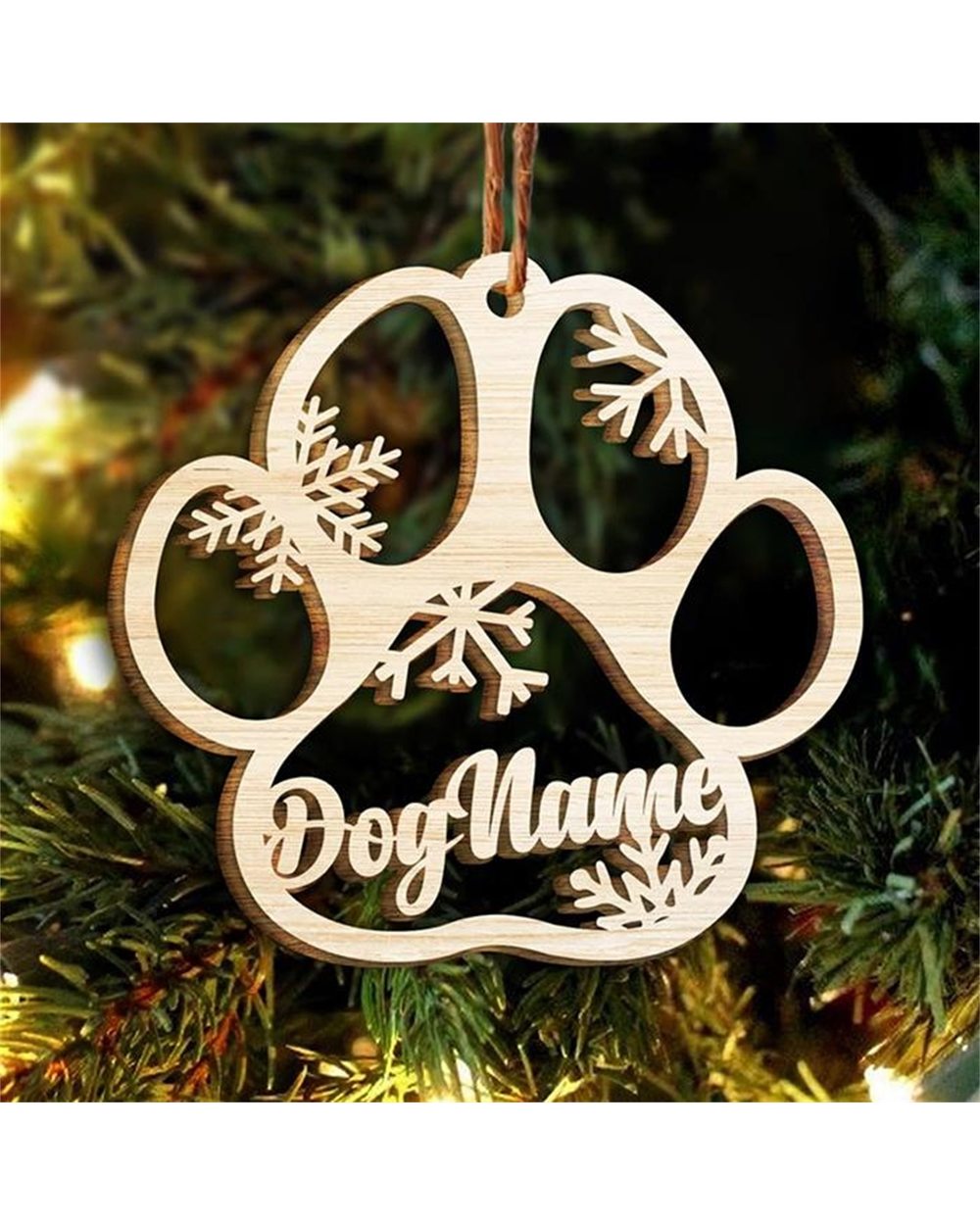 PERSONALIZED DOG/CAT PAW CHRISTMAS ORNAMENT front-0