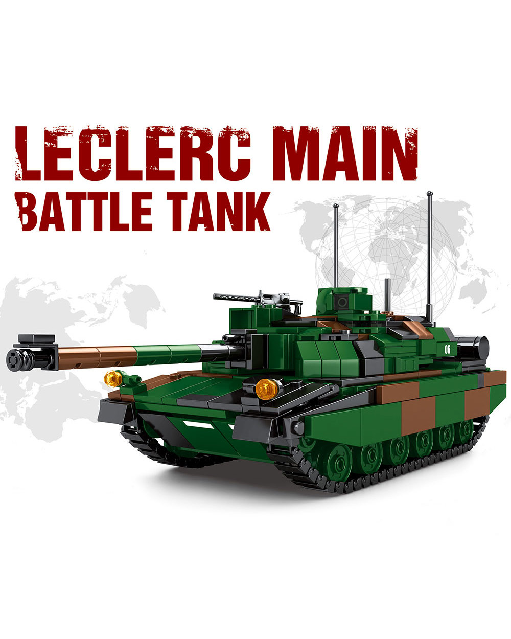 Tanks Challenger Leopard 2A7 Main Battle Tank Soldier Police Building Blocks WW2 Bricks Army Kids Children Toys Gifts front-5