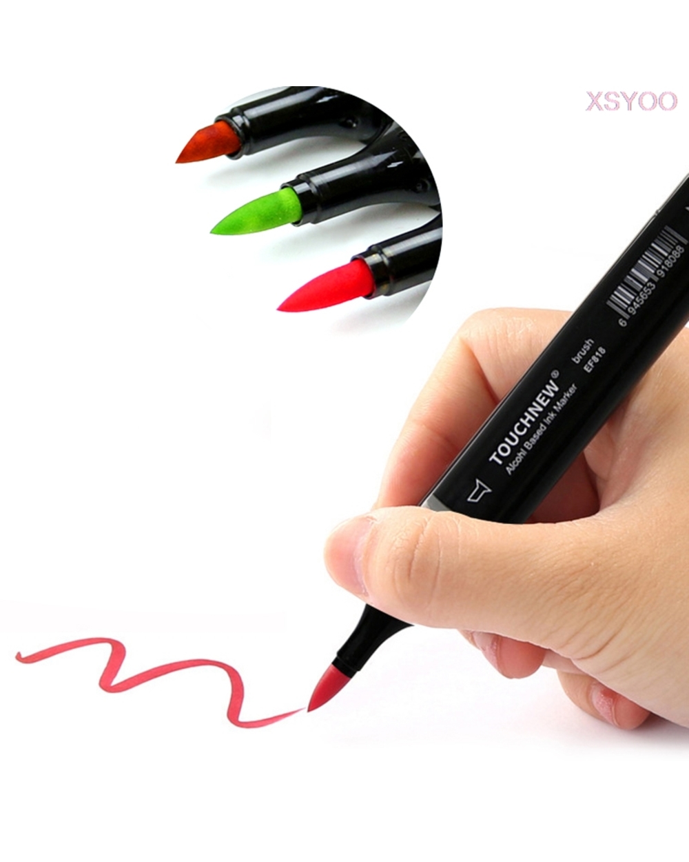 Touchnew 6/12/30/40/60/80 Color Soft Bursh Markers Set Alcohol Based Sketch Felt-Tip Oily Twin Art Marker Pen For Manga front-4