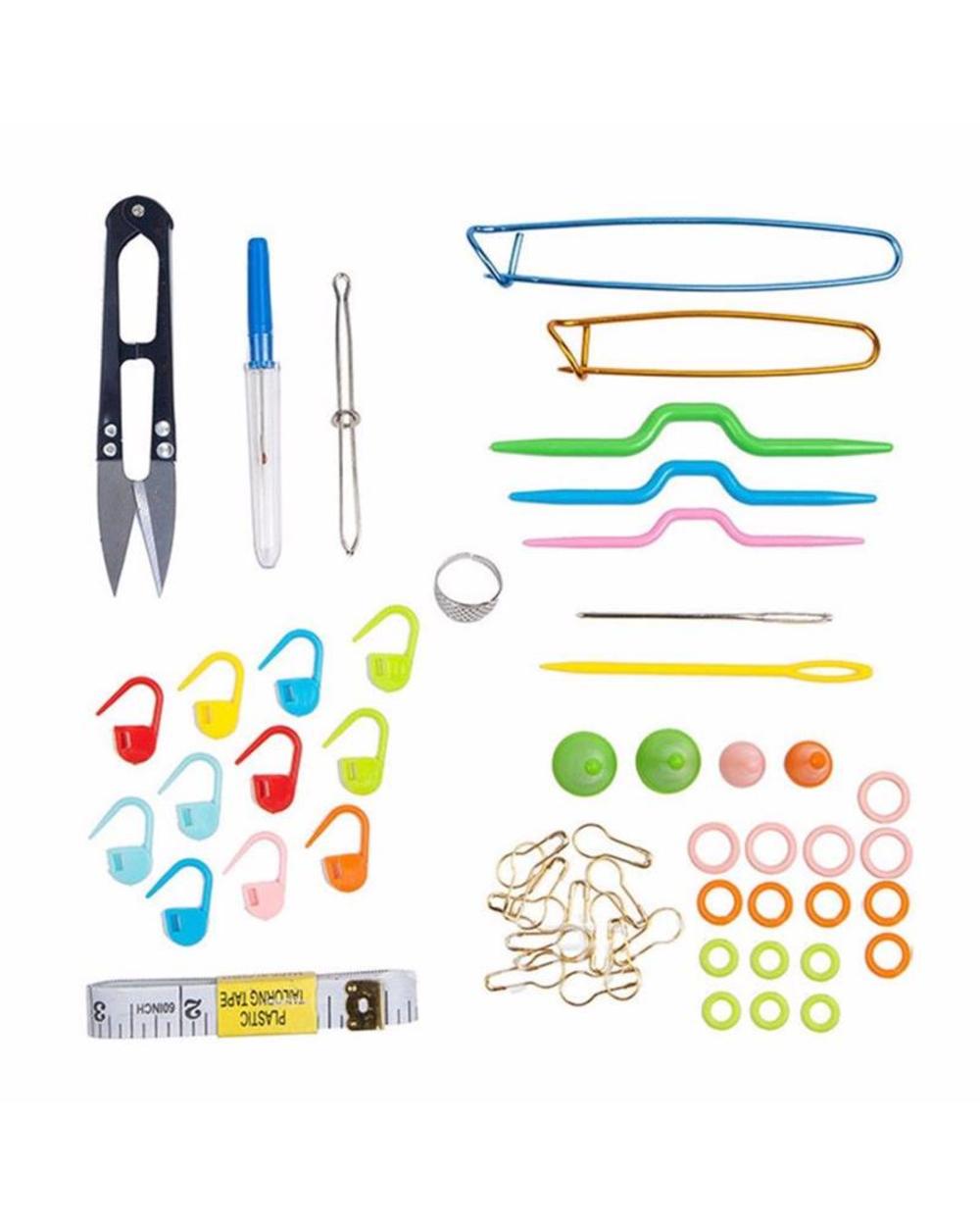 56 Pcs Crochet Hooks Set With Case Knitting Needles Set Diy Needle Arts Craft Scissors Stitch Markers Sewing Tools Accr front-1