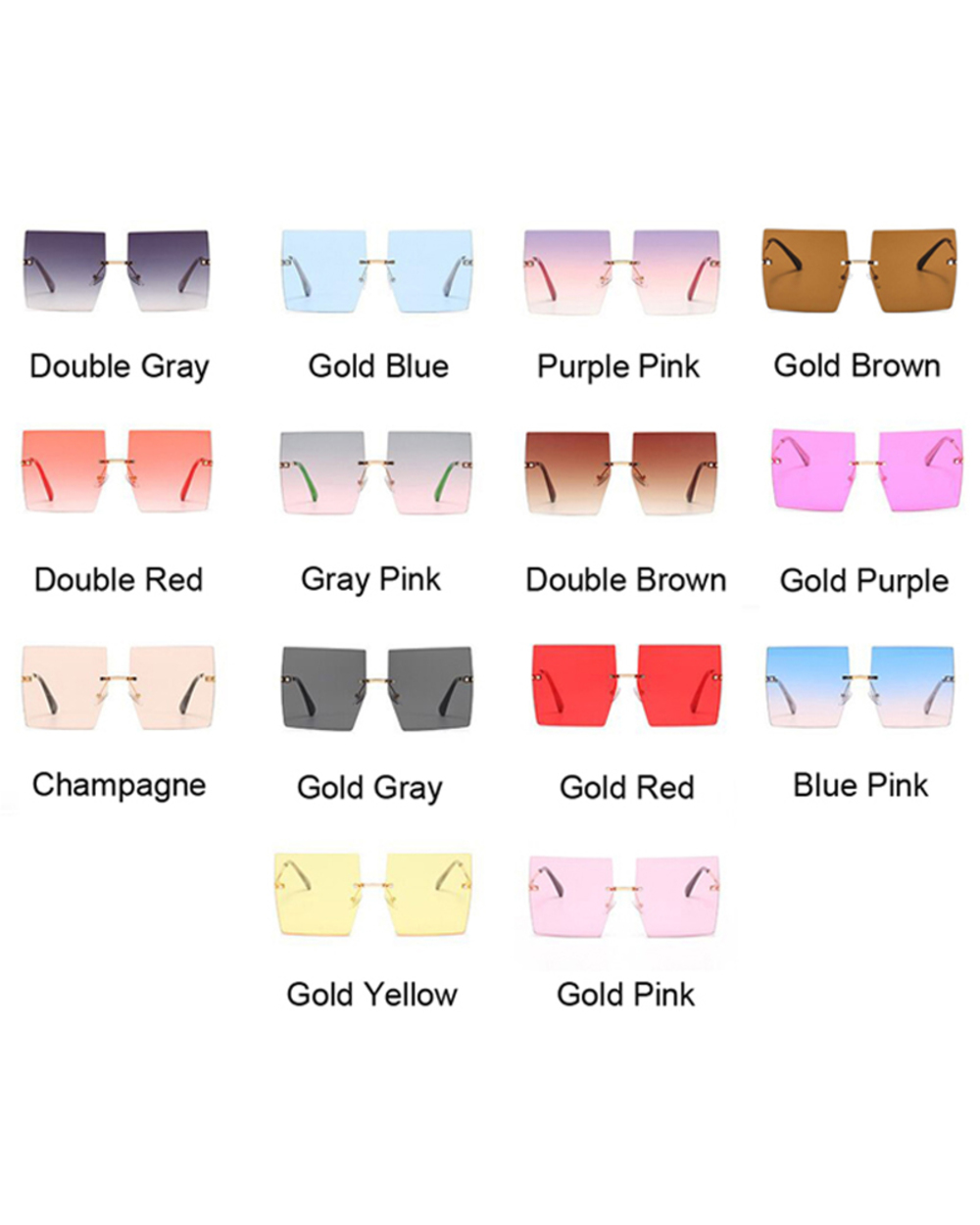 Vintage Square Sunglasses Women Luxury Oversized Rimless Sun Glasses Shades Female Fashion Brand Designer Clear Oculos front-5