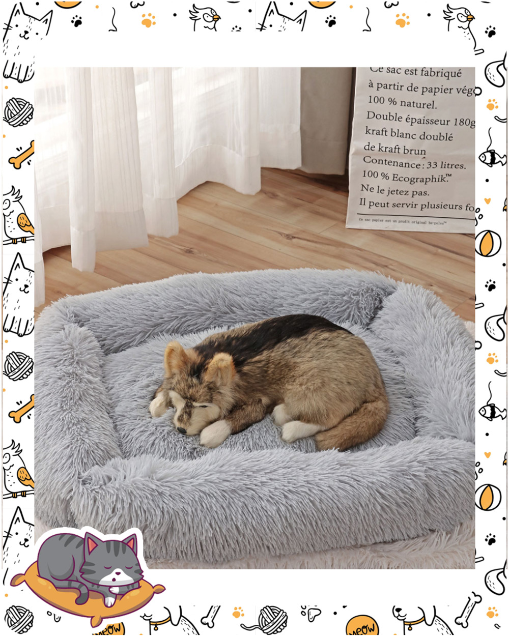 Square Large Dog Sofa Bed front-0