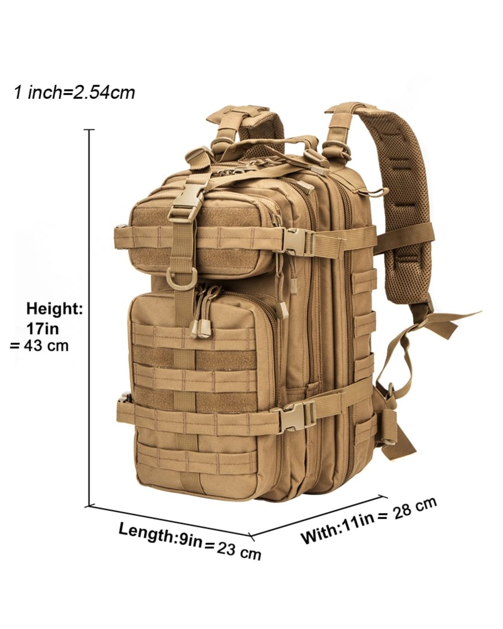 Army Military Tactical Backpack Softback Outdoor Waterproof Rucksack Hiking Camping Hunting Bags front-5