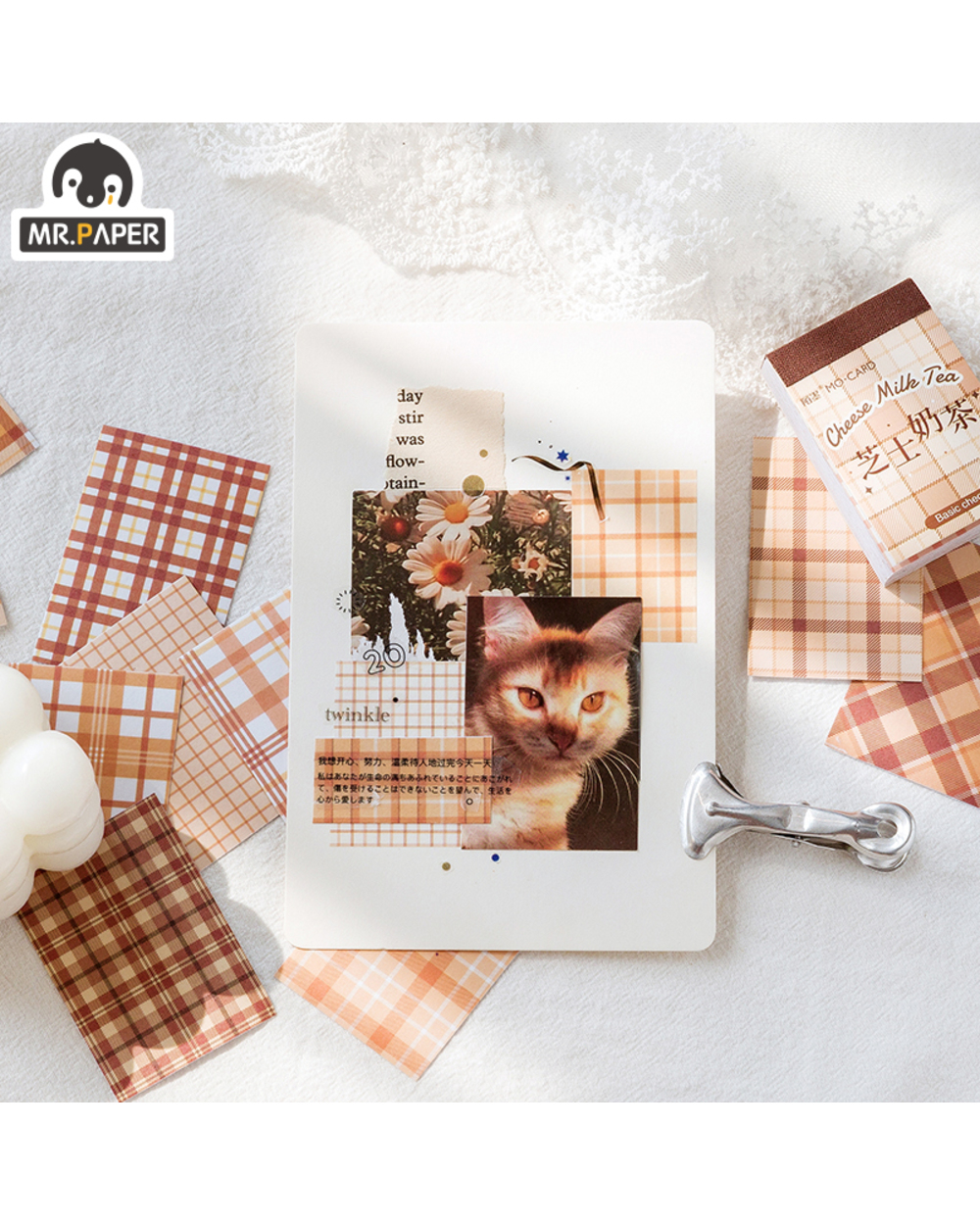 Mr.Paper 8 Designs Douben A Plaid Series Ins Style Notepad Creative Manual Stationery Office Supplies Notepad front-4