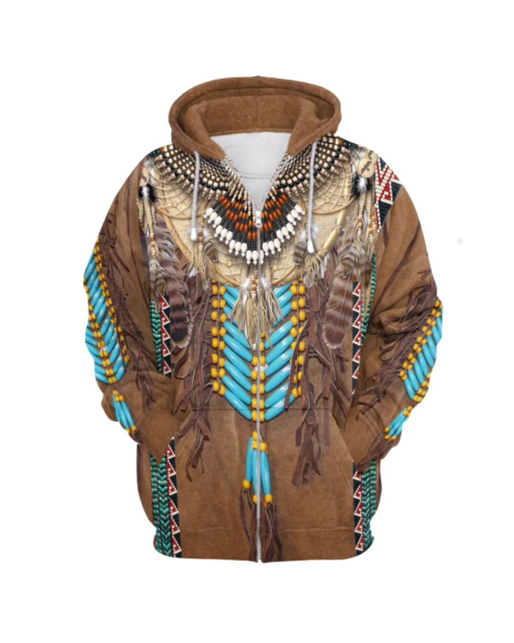 New Fashion Bohemia style Hoodie Native Fringed Motifs 3D Print Hoodies VG06 front-3