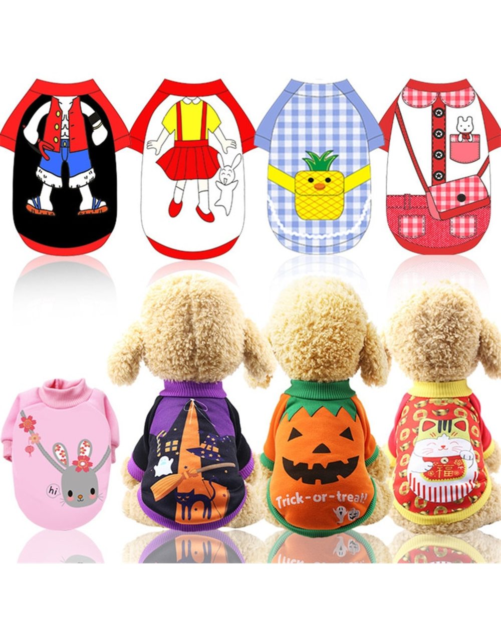 Dog Clothes Yorkshire Terrier Clothes Ropa Perro Puppy Dog Hoodie for Cat Dogs Warm Winter Pet Sweater Cartoon Costume front-0