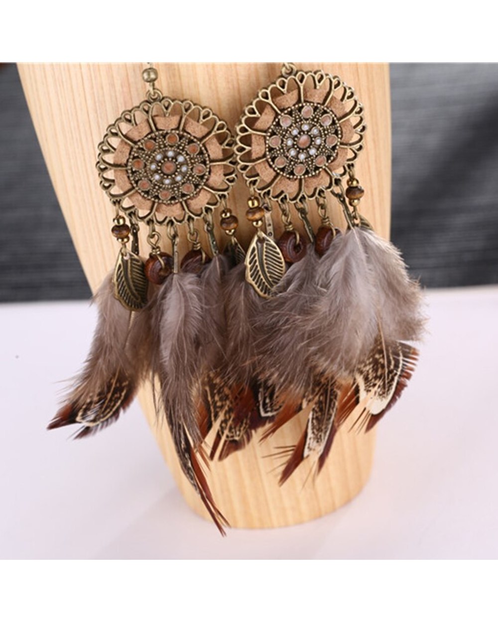 Bohemia Earring For Women Long Feather Tassels Earrings Jewelry front-2