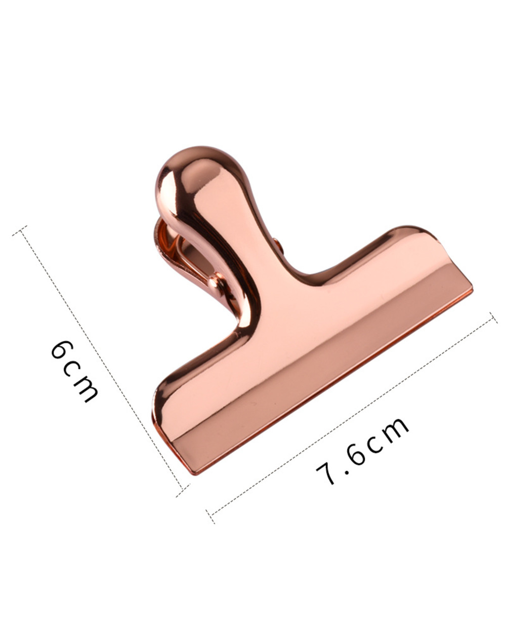 Pretty Binder Clamp Luxurious Rose Gold Metal Clip Paper Bill File Bag Organizer Student Stationery School Office Suppl front-5