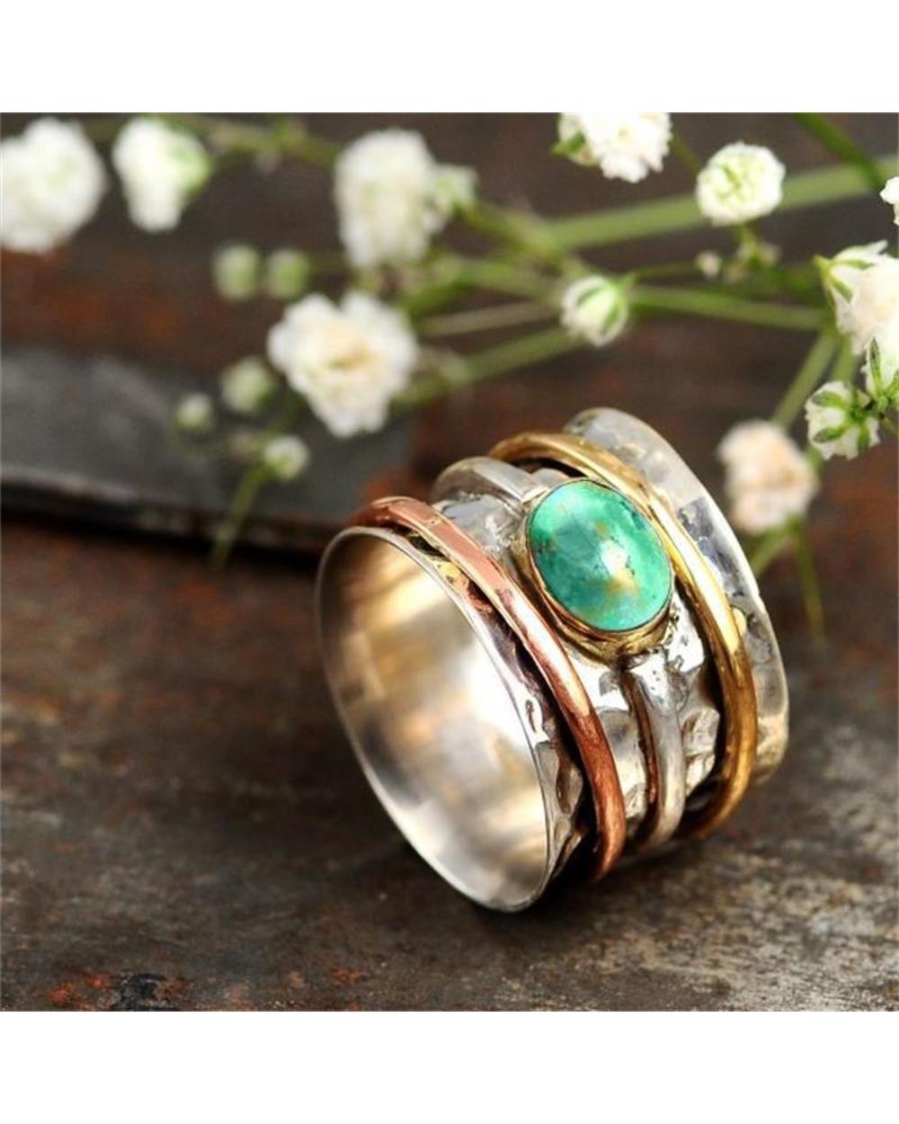 Bohemian Natural Stone Rings For Women front-1