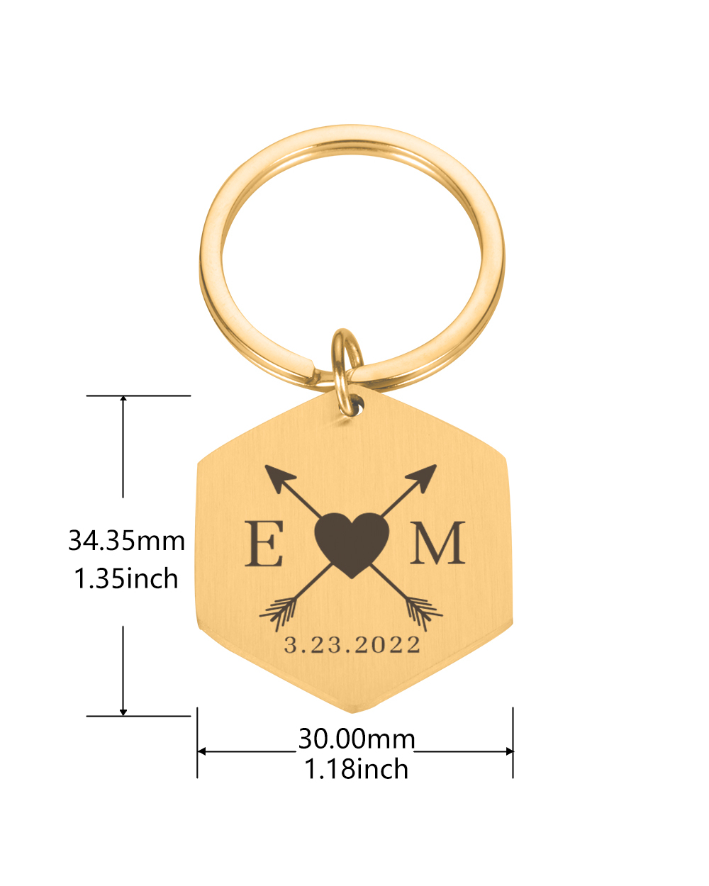 Customized Name Couples Keychain Romantic Lover Couple Stainless Steel Keyring front-2