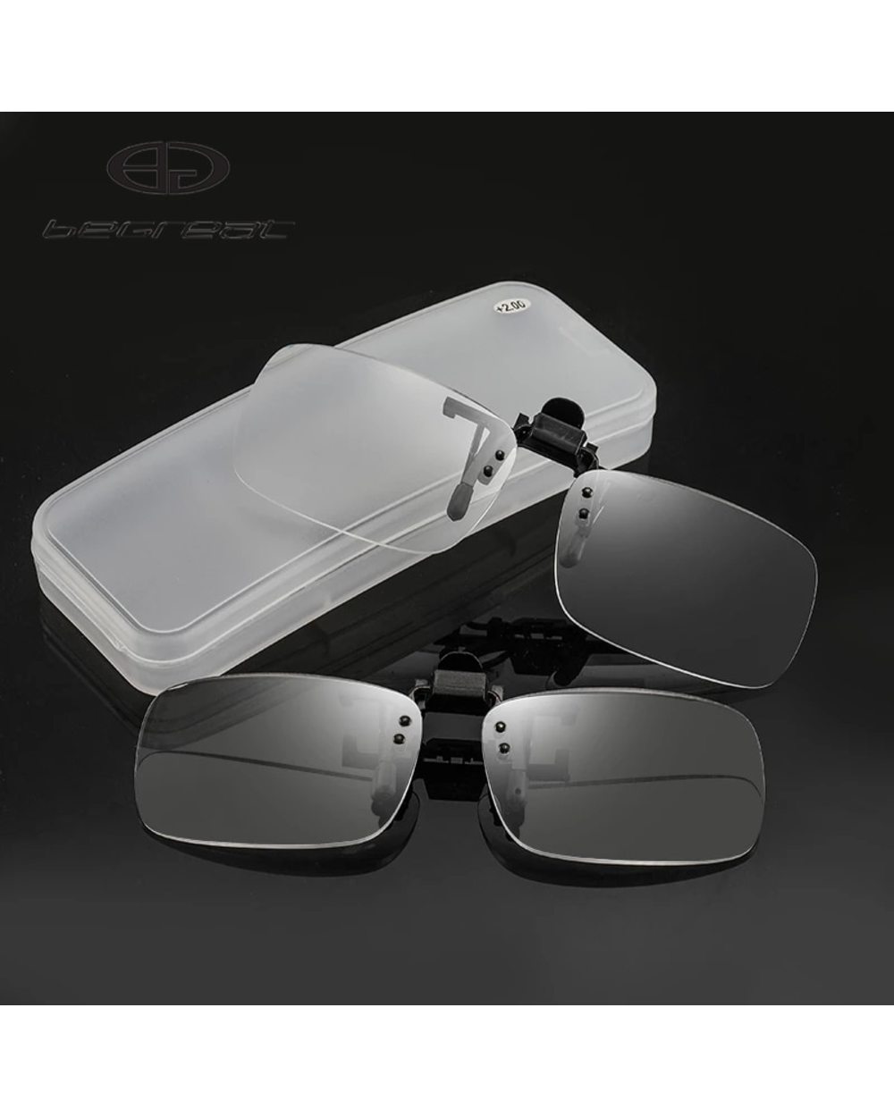 Begreat Clips Lens Flip Up Portable Reading Glasses Magnifier Women Men Rimless Presbyopia Spectacles Lunette Connect front-5