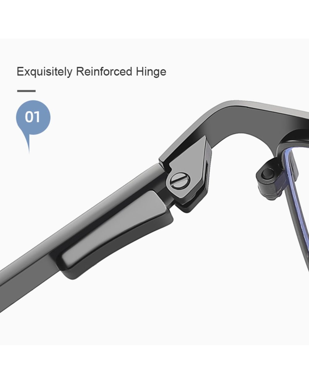 Yooske Stainless Steel Reading Glasses Men Non Spherical Lens Presbyopia Business Eyeglasses Male Hyperopia Prescriptio front-4