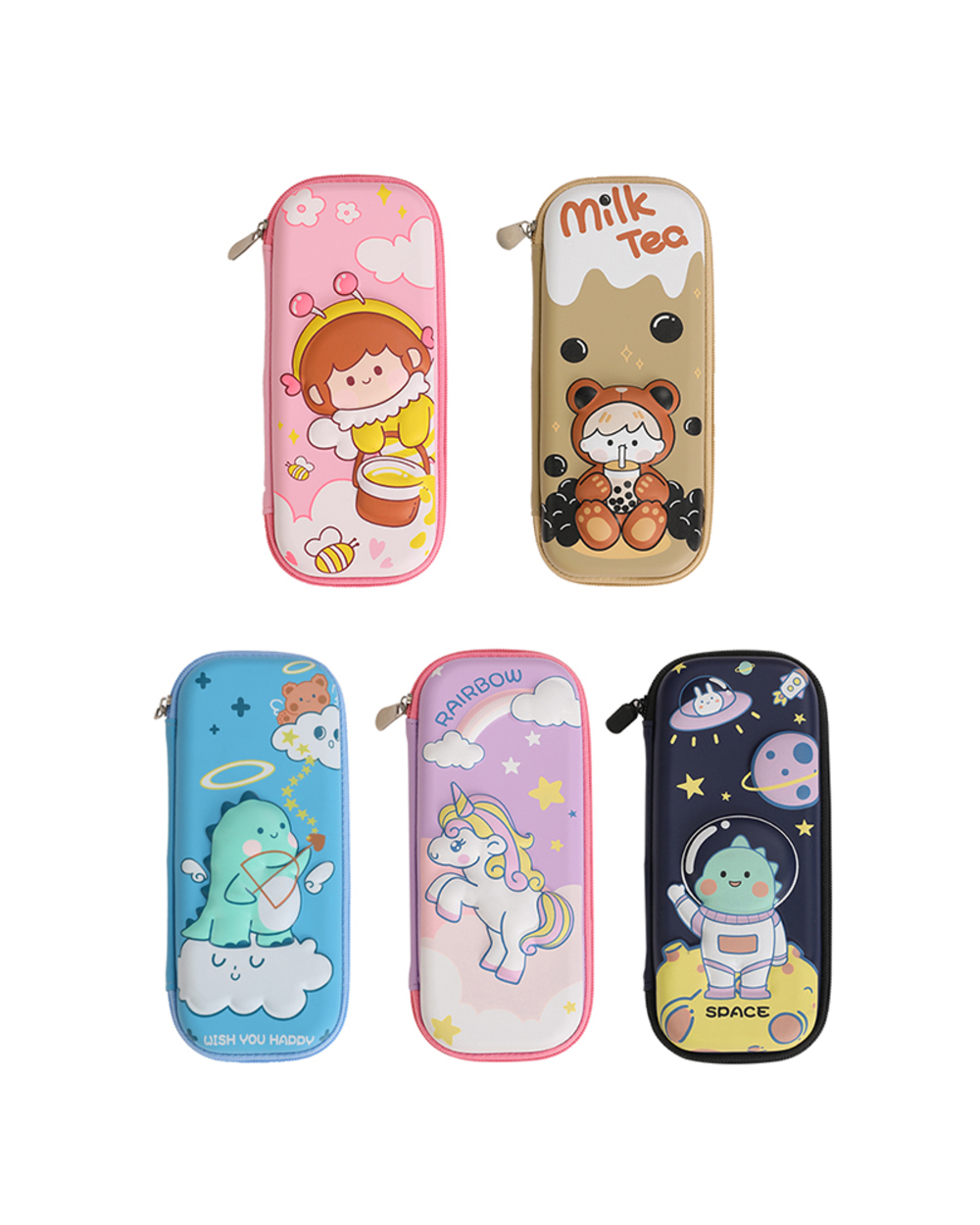 3D Eva Pencil Case Cute Stationery Box Cartoon Animals Pencil Box For Children Pen Case Big Pen Bag School Supplies Sto front-2