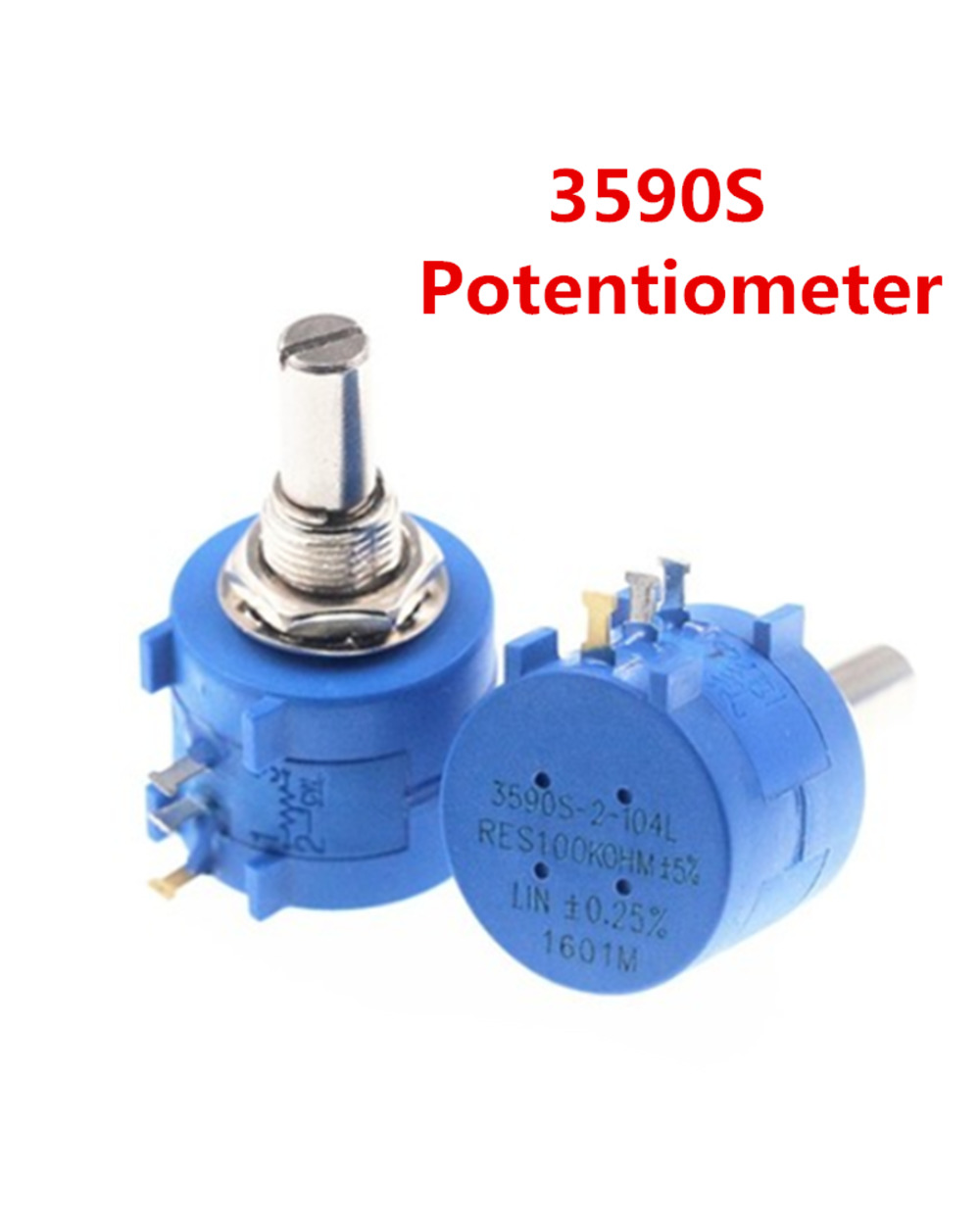 1Pcs/Lot New 3590S 1K 2K 5K 10K 20K 50K 100K Ohm Precision Potentiometer Adjustable Resistor 3590-2-102 103 502 103 203 front-0