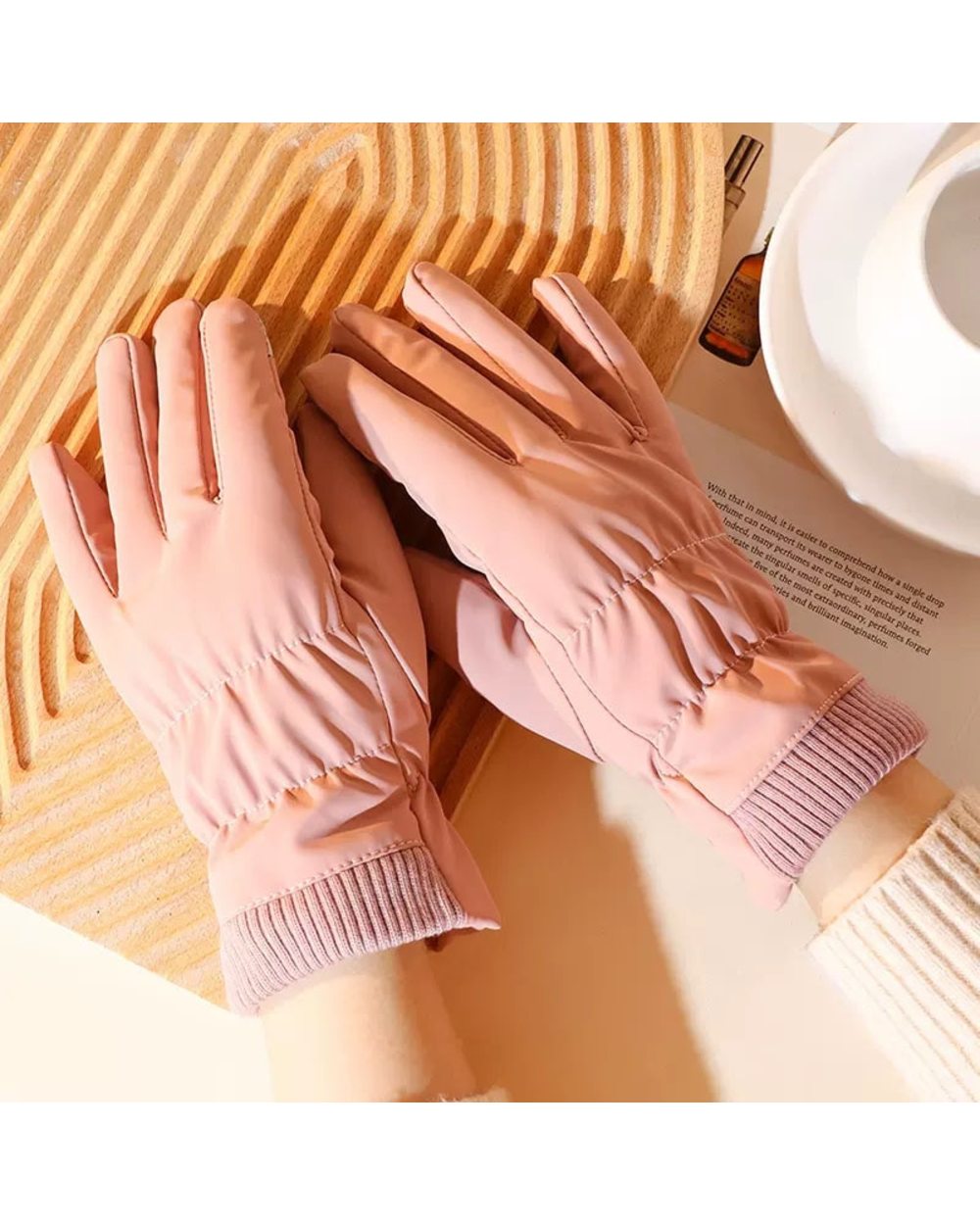Gloves Women Winter Windproof Waterproof Touch Screen Internal Plush Keep Warm Skin-Friendly Outdoor Driving Female Ski front-4