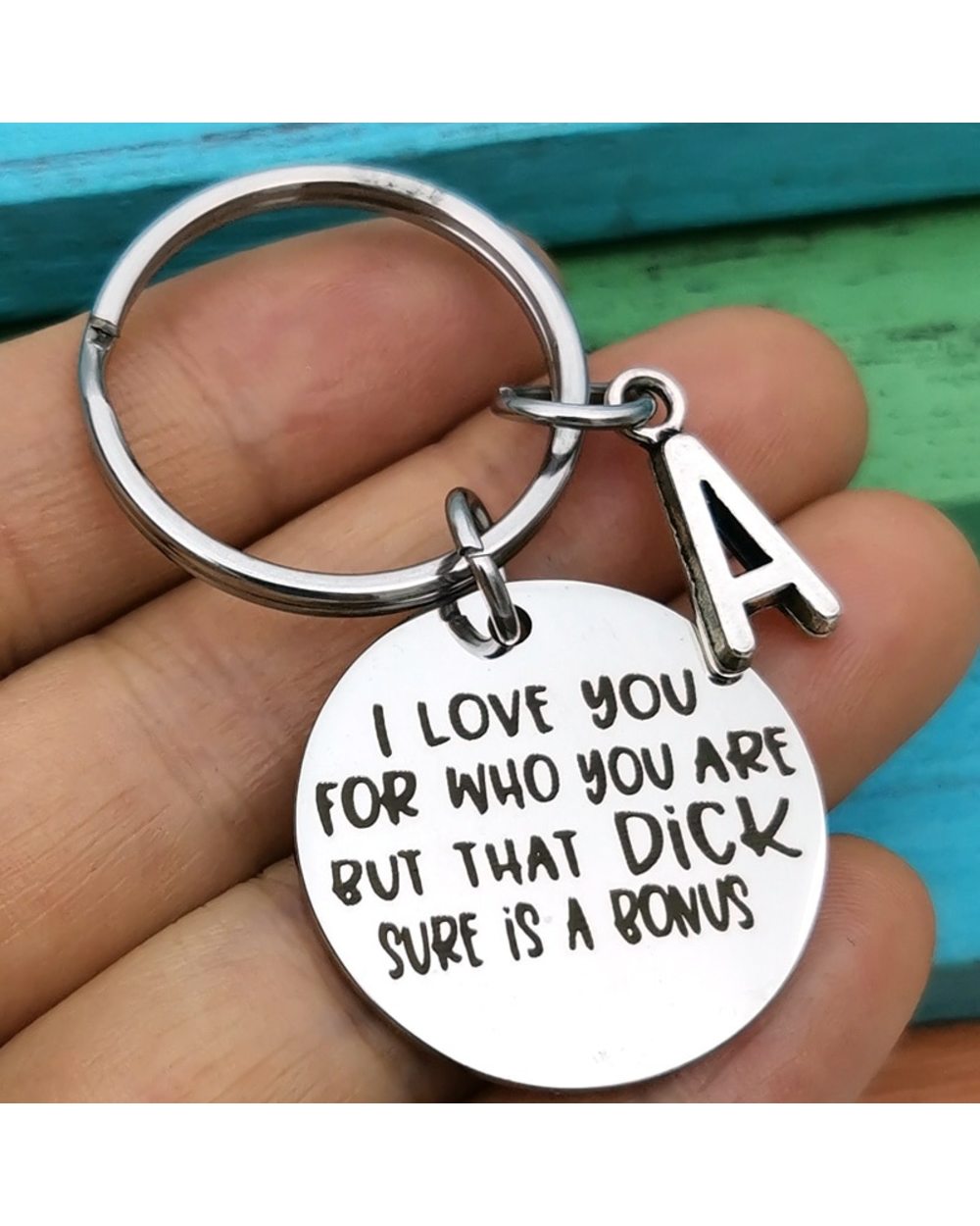 I Love You Funny Keychain Gifts for Boyfriend Fiance Husband Anniversary Birthday Valentine's Day Gift front-0