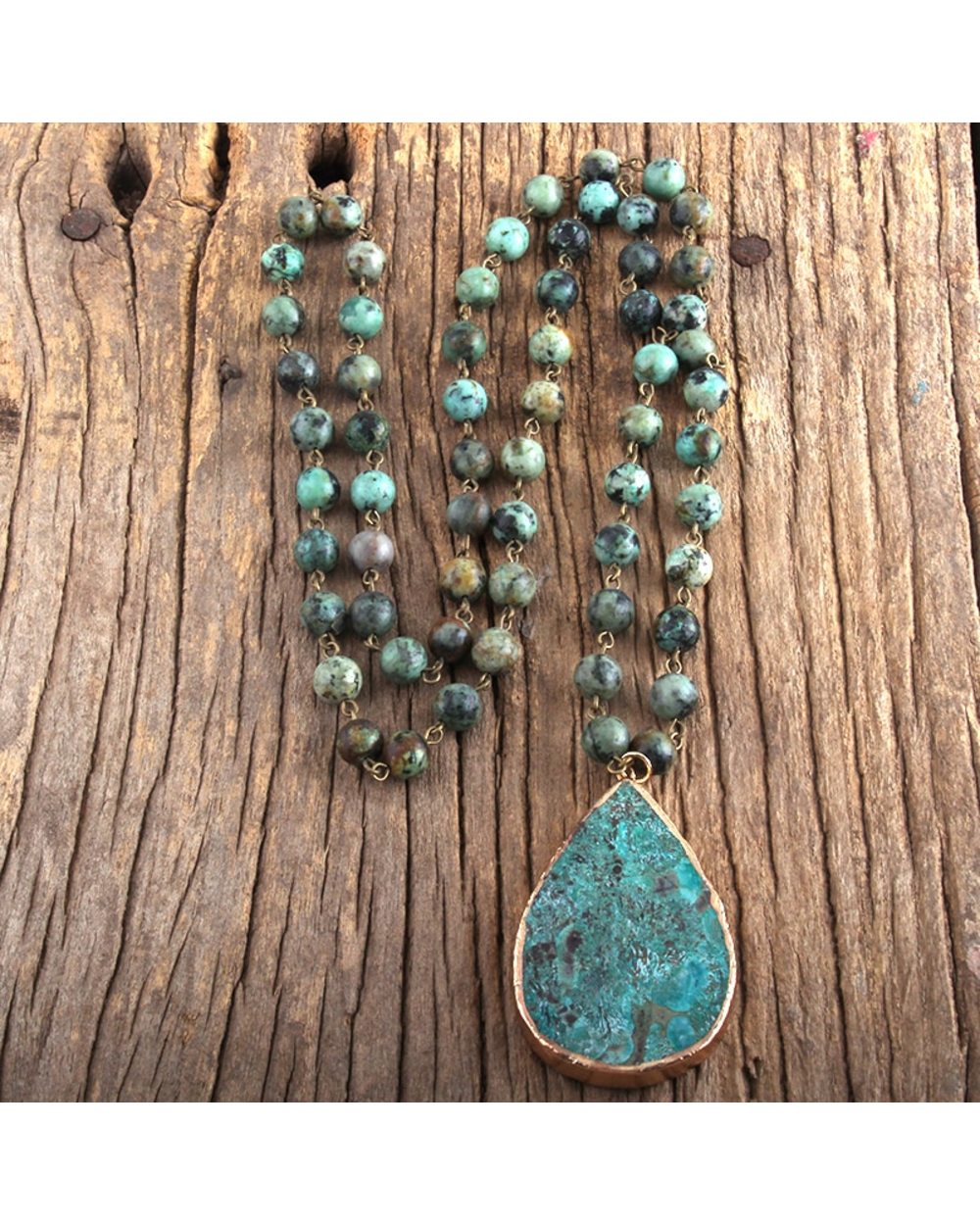 Fashion Boho Jewelry Natural Stones With Semi Precious Pendant Women Bohemia Necklace front-2
