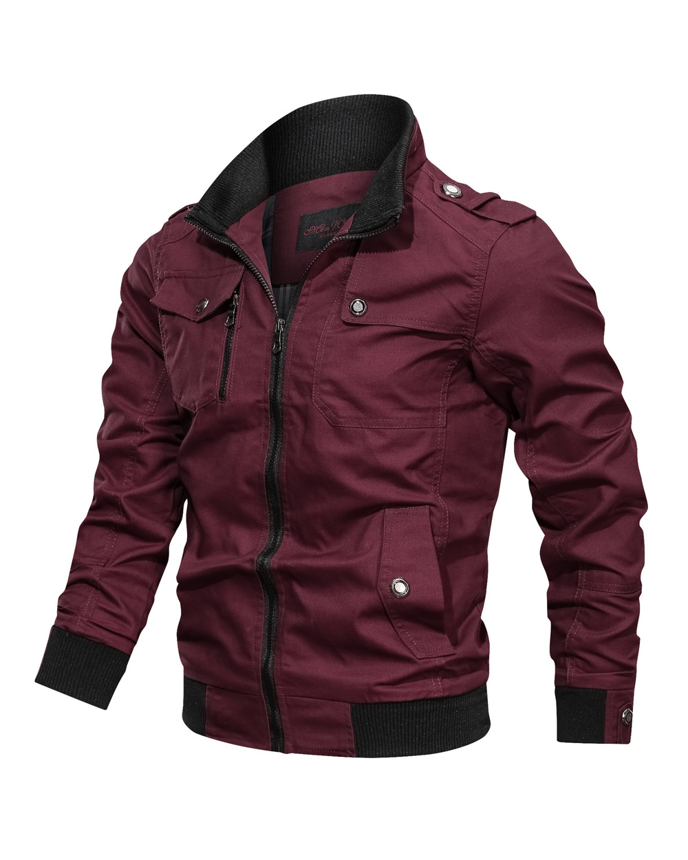 New Jacket Men Fashion Slim Bomber front-3
